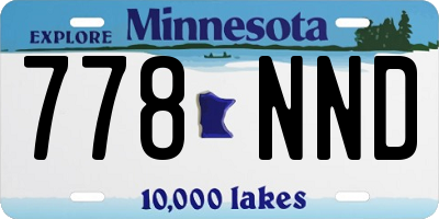 MN license plate 778NND