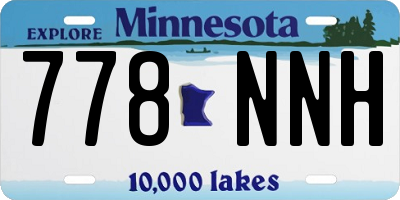 MN license plate 778NNH