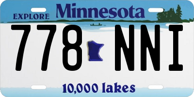 MN license plate 778NNI