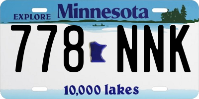 MN license plate 778NNK