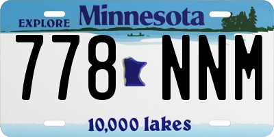 MN license plate 778NNM