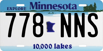MN license plate 778NNS
