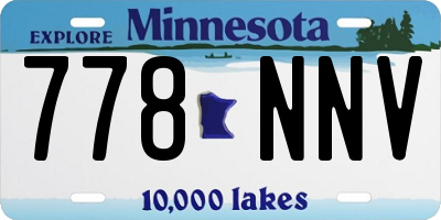 MN license plate 778NNV