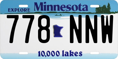 MN license plate 778NNW