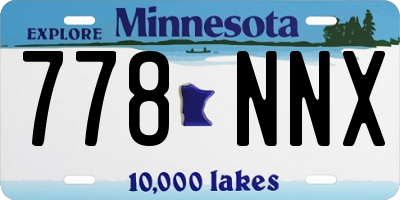 MN license plate 778NNX