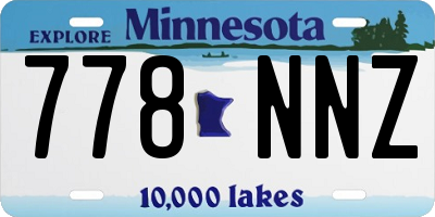 MN license plate 778NNZ