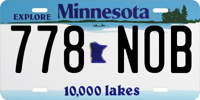 MN license plate 778NOB