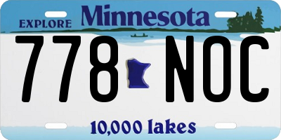 MN license plate 778NOC