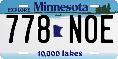 MN license plate 778NOE