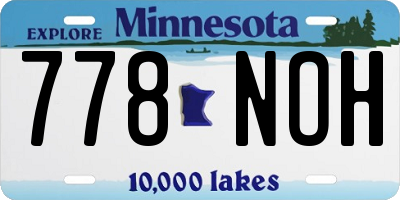MN license plate 778NOH
