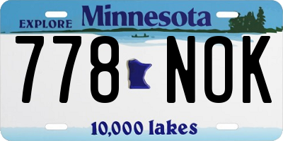 MN license plate 778NOK