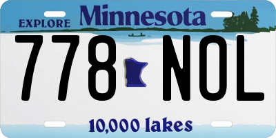 MN license plate 778NOL