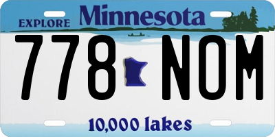 MN license plate 778NOM