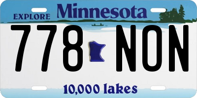 MN license plate 778NON