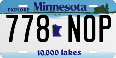 MN license plate 778NOP