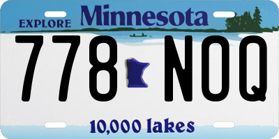 MN license plate 778NOQ