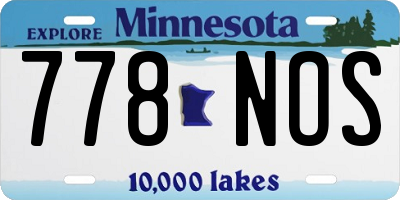 MN license plate 778NOS