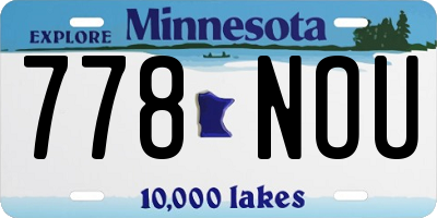 MN license plate 778NOU