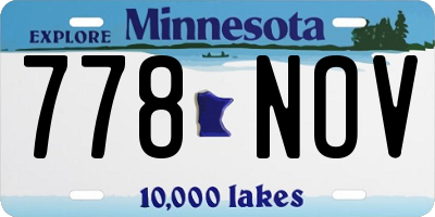 MN license plate 778NOV