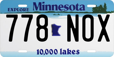 MN license plate 778NOX