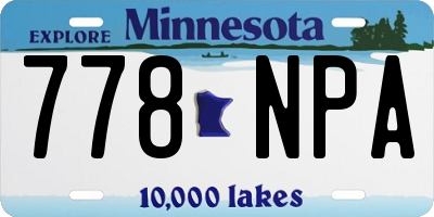 MN license plate 778NPA