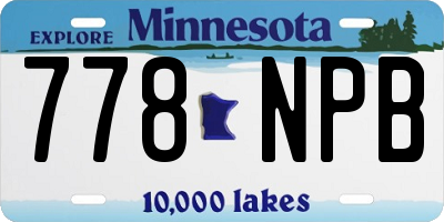 MN license plate 778NPB