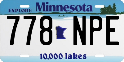 MN license plate 778NPE