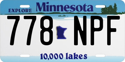 MN license plate 778NPF