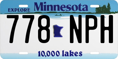 MN license plate 778NPH
