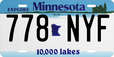 MN license plate 778NYF