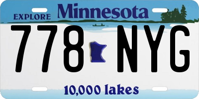 MN license plate 778NYG