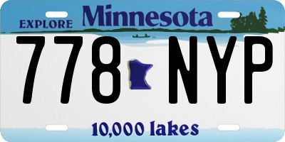 MN license plate 778NYP