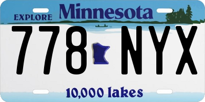 MN license plate 778NYX