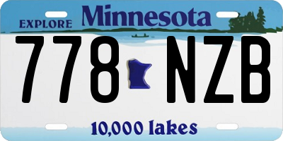 MN license plate 778NZB