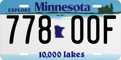MN license plate 778OOF