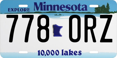 MN license plate 778ORZ