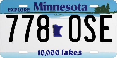 MN license plate 778OSE