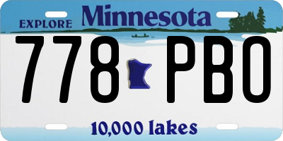 MN license plate 778PBO