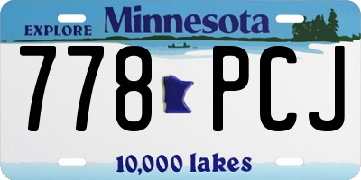 MN license plate 778PCJ