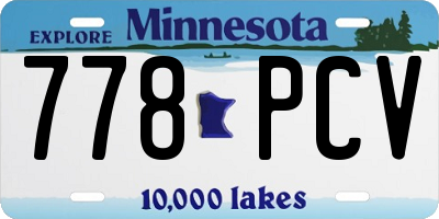 MN license plate 778PCV