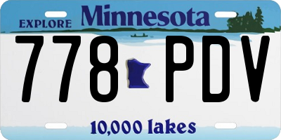 MN license plate 778PDV