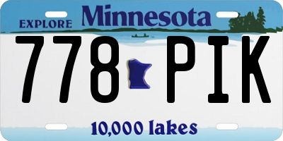 MN license plate 778PIK