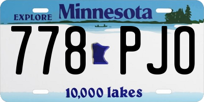 MN license plate 778PJO