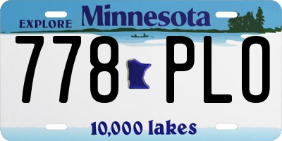 MN license plate 778PLO