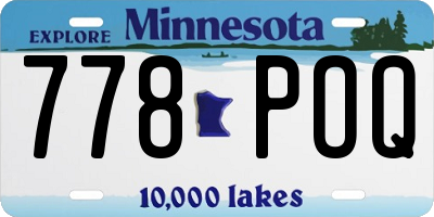 MN license plate 778POQ