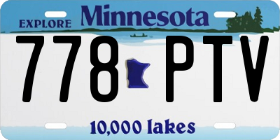 MN license plate 778PTV
