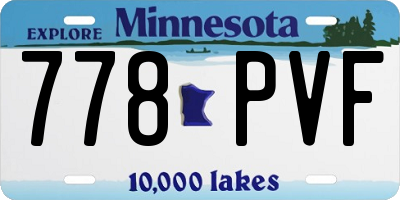 MN license plate 778PVF