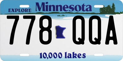 MN license plate 778QQA