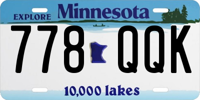 MN license plate 778QQK