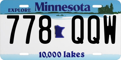 MN license plate 778QQW